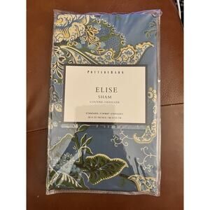 NWT Pottery Barn Elise Sham Couvre Oreiller 20 X 20 In Blue Floral Paisley